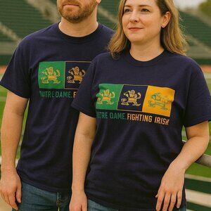 Notre Dame Fighting Irish Graphic Tee Unisex Navy Blue (NWT) SMALL